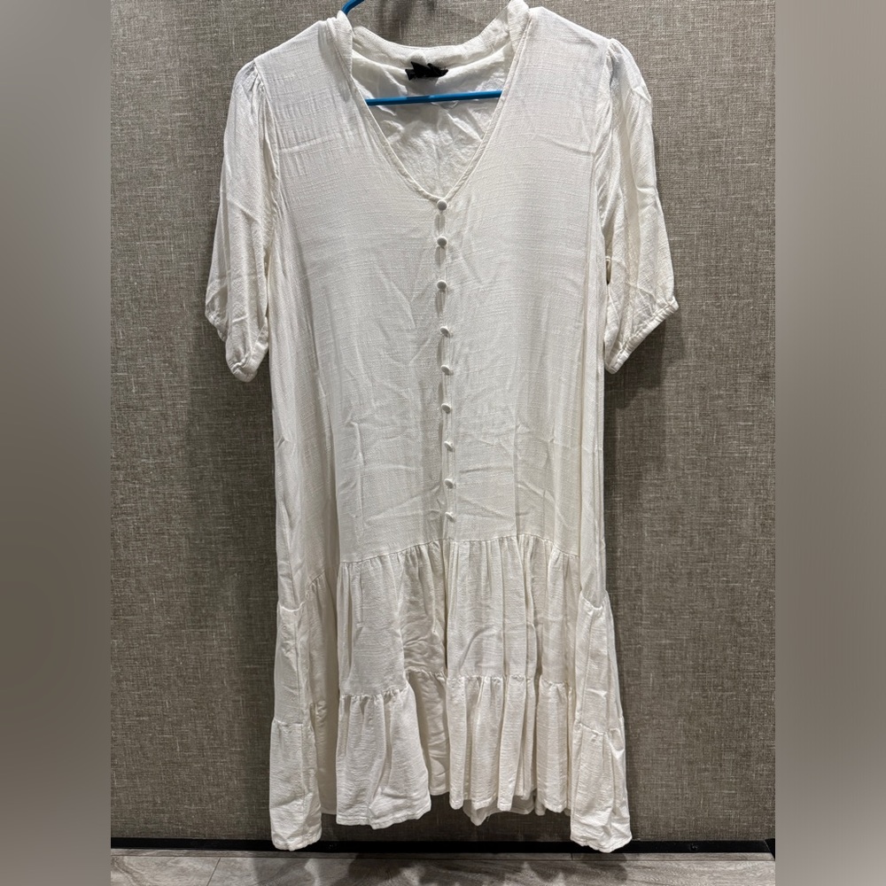 White Button-Down Dress